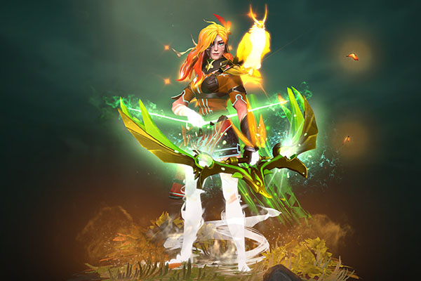 Windranger - Windranger Arcana Style 2 (orange Bird) And Full Wr Immortal